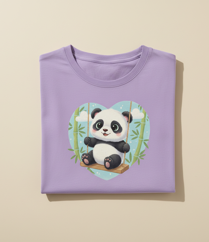 Lavender Panda Swing Cropped Tee